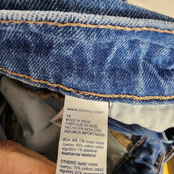 Tommy Hilfiger Women’s High Waisted Paper Bag Denim Cropped Jeans 90s Y2k 14‎ - Picture 10 of 12